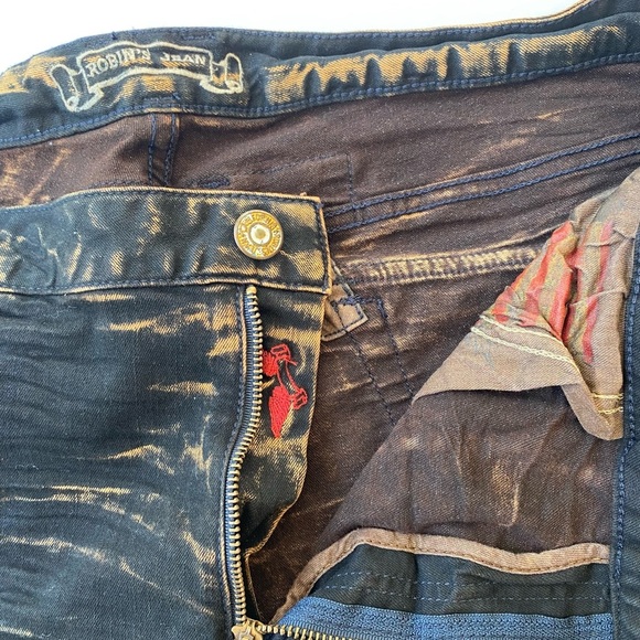 New ROBINS JEAN Slim Straight Biker Jeans SZ 42 - Picture 5 of 12